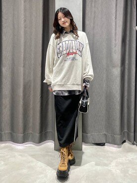 「PAGEBOY（ページボーイ）のレトロボストンBAG（ショルダーバッグ）」を使った、meiさん（レディース・166cm）の秋コーディネート