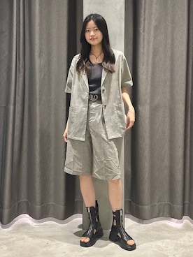 「アイテム（スラックス、その他）」を使った、meiさん（レディース・166cm）の夏コーディネート