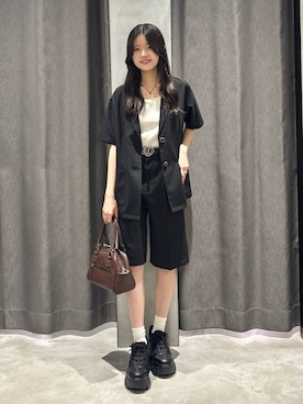 「アイテム（テーラードジャケット）」を使った、meiさん（レディース・166cm）の夏コーディネート