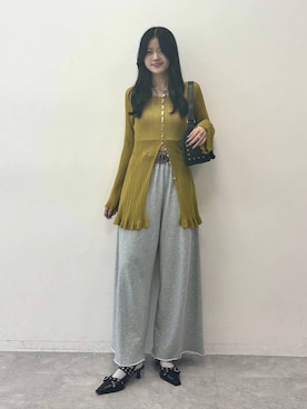 「PAGEBOY（ページボーイ）のサイドタックルーズウラケパンツ/イージーパンツ【4color・2size】（スウェットパンツ）」を使った、meiさん（レディース・167cm）の夏コーディネート