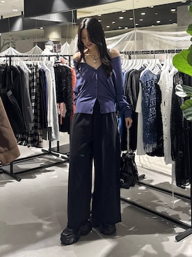 「PAGEBOY（ページボーイ）のサイドタックルーズウラケパンツ/イージーパンツ【4color・2size】（スウェットパンツ）」を使った、meiさん（レディース・167cm）の秋コーディネート