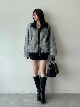 「PAGEBOY（ページボーイ）のベルトエンジニアロングブーツ（ブーツ、ブラック系）」を使った、meiさん（レディース・166cm）の秋コーディネート
