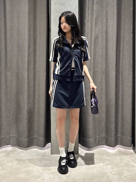 「アイテム（ノーカラージャケット）」を使った、meiさん（レディース・167cm）の夏コーディネート