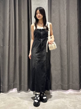 「デニムワンピース」｜meiさん（レディース・166cm・20代）の夏コーディネート