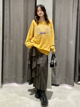 「PAGEBOY（ページボーイ）のレトロボストンBAG（ショルダーバッグ）」を使った、meiさん（レディース・166cm）の秋コーディネート