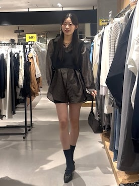 「PAGEBOY（ページボーイ）のベルトハンドBAG（ハンドバッグ、ブラウン系）」を使った、meiさん（レディース・166cm）の春コーディネート