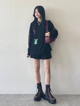「PBLIM（ページボーイリム）のアイテム（Tシャツ/カットソー）」を使った、meiさん（レディース・167cm）の秋コーディネート