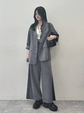 「PAGEBOY（ページボーイ）のアイテム（テーラードジャケット）」を使った、meiさん（レディース・167cm）の夏コーディネート