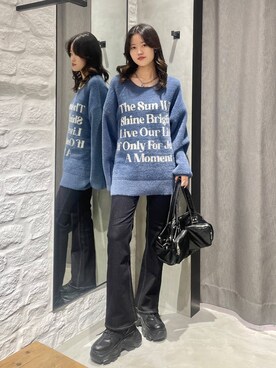 「PAGEBOY（ページボーイ）のリップスキニーデニム（デニムパンツ）」を使った、meiさん（レディース・166cm）の秋コーディネート