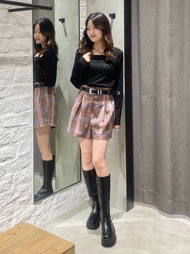 「PAGEBOY」｜「アイテム（ハンチング/ベレー帽）」を使った、meiさん（レディース・166cm）の夏コーディネート