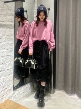 「PAGEBOY（ページボーイ）のレトロボストンBAG（ショルダーバッグ）」を使った、meiさん（レディース・166cm）の秋コーディネート