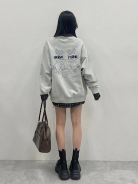 「Anui（アニュイ）のアイテム（スウェット）」を使った、meiさん（レディース・166cm）の冬コーディネート