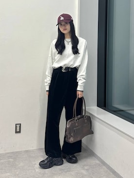 「アイテム（キャップ）」を使った、meiさん（レディース・167cm）の秋コーディネート