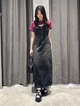 「デニムワンピース」｜meiさん（レディース・166cm・20代）の夏コーディネート