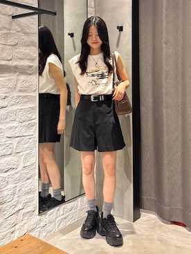 「アイテム（ボストンバッグ）」を使った、meiさん（レディース・166cm・20代）の夏コーディネート