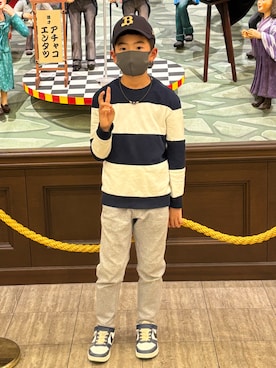 「H&M（エイチ・アンド・エム）のアイテム（スウェットパンツ）」を使った、#33さん（キッズ・137cm）の夏コーディネート