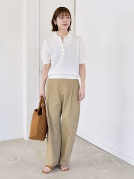 「シアーニット」｜五月女さん（レディース・162cm）の春コーディネート