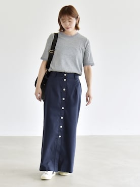 「リブT」｜五月女さん（レディース・162cm）の春コーディネート