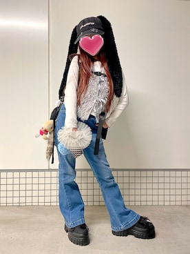 「WEGO（ウィゴー）のアイテム（帽子）」を使った、yukinoさん（キッズ・127cm）の春コーディネート