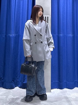 「PAGEBOY（ページボーイ）のプラットチャンキースニーカー【3サイズ展開・軽量】（スニーカー、ブラック系）」を使った、emiri0712さん（レディース・147cm）の春コーディネート