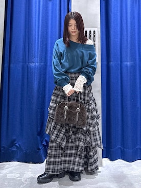 「アイテム（ボストンバッグ、ブラウン系）」を使った、emiri0712さん（レディース・147cm）の冬コーディネート