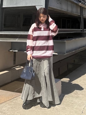 「PAGEBOY（ページボーイ）のプラットチャンキースニーカー【3サイズ展開・軽量】（スニーカー、ブラック系）」を使った、emiri0712さん（レディース・147cm）の春コーディネート