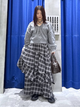 「アイテム（ボストンバッグ、ブラウン系）」を使った、emiri0712さん（レディース・147cm）の冬コーディネート