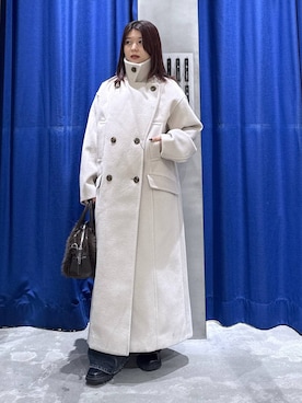 「旅行」｜「アイテム（チェスターコート）」を使った、emiri0712さん（レディース・147cm）の冬コーディネート