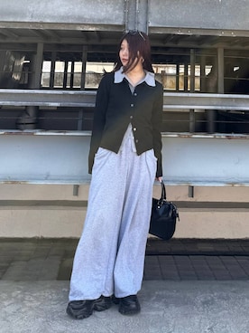 「PAGEBOY（ページボーイ）のプラットチャンキースニーカー【3サイズ展開・軽量】（スニーカー、ブラック系）」を使った、emiri0712さん（レディース・147cm）の春コーディネート