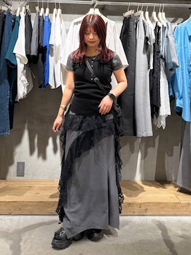 「PBLIM（ページボーイリム）の《UNISEX》8ポケミニショルダー（ショルダーバッグ、ブラック系）」を使った、emiri0712さん（レディース・147cm）の春コーディネート