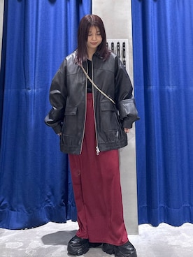 「アイテム（ボディバッグ/ウエストポーチ）」を使った、emiri0712さん（レディース・147cm）の冬コーディネート