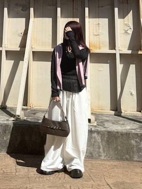 「PAGEBOY（ページボーイ）のプラットチャンキースニーカー【3サイズ展開・軽量】（スニーカー、ブラック系）」を使った、emiri0712さん（レディース・147cm）の春コーディネート