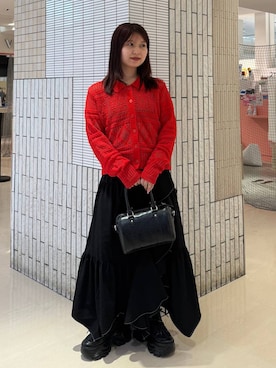 「PAGEBOY（ページボーイ）のプラットチャンキースニーカー【3サイズ展開・軽量】（スニーカー、ブラック系）」を使った、emiri0712さん（レディース・147cm）の春コーディネート