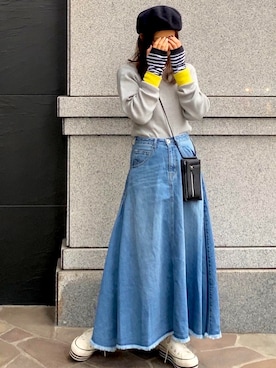 「14+（イチヨンプラス）のアイテム（ハンチング/ベレー帽）」を使った、ma-さん（レディース・160cm）の秋コーディネート