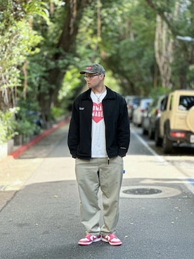 「アイテム（チノパンツ）」を使った、Kuo Mengさん（メンズ・178cm・30代）の秋コーディネート