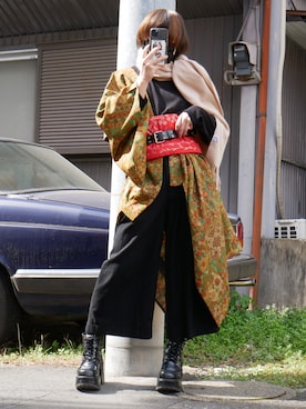 「アイテム（ブーツ）」を使った、空白テトさん（メンズ・160cm）の春コーディネート