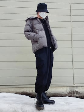 「G.O.C（ジーオーシー）のアイテム（カーゴパンツ）」を使った、remiさん（メンズ・181cm）の冬コーディネート