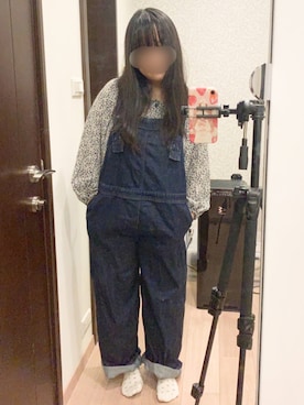 「Samansa Mos2 blue（サマンサモスモスブルー）のアイテム（オールインワン・サロペット）」を使った、p🐱さん（レディース・153cm）の秋コーディネート