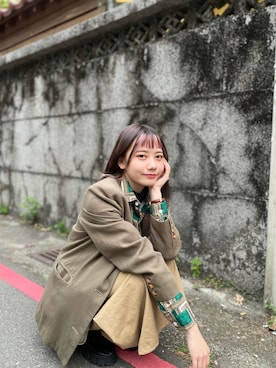 「no brand（ノーブランド）のアイテム（Outerwear、イエロー系）」を使った、Gin さん（レディース・150cm）の冬コーディネート