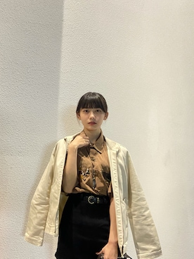 「adidas（アディダス）のアイテム（ライダースジャケット）」を使った、Gin さん（レディース・150cm）の秋コーディネート