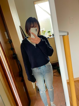 「GAP（ギャップ）のアイテム（パンツ）」を使った、まりな（相互フォロー）さん（レディース・155cm）の冬コーディネート