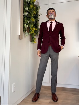 「LARDINI（ラルディーニ）のアイテム（テーラードジャケット）」を使った、krndさん（メンズ・169cm）の春コーディネート