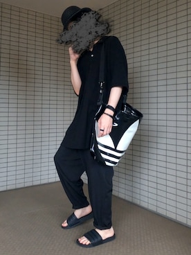 「真っ黒コーデ」｜堀田(ほった)さん（メンズ・170cm）の夏コーディネート