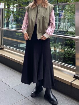 「FREE'S MART（フリーズマート）のアイテム（MA-1）」を使った、freessayaさん（レディース・166cm）の夏コーディネート