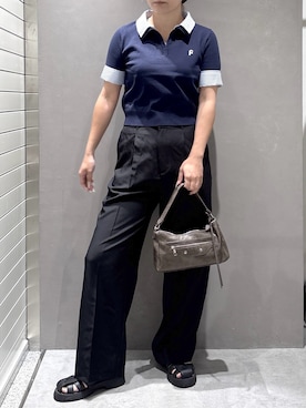 「FREE'S MART（フリーズマート）の◆【Ｓｍａｒｔ　Ｅａｓｙ】ワンタックワイドパンツ（スラックス、ブラック系）」を使った、freessayaさん（レディース・166cm）の夏コーディネート