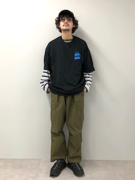 「CIAOPANIC TYPY（チャオパニックティピー）のアイテム（キャップ）」を使った、seiya satoさん（メンズ・175cm）の春コーディネート