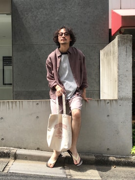 「CIAOPANIC TYPY（チャオパニックティピー）のアイテム（サンダル）」を使った、seiya satoさん（メンズ・175cm）の春コーディネート