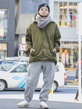 「CIAOPANIC TYPY（チャオパニックティピー）のアイテム（ニットキャップ/ビーニー）」を使った、seiya satoさん（メンズ・175cm）の冬コーディネート