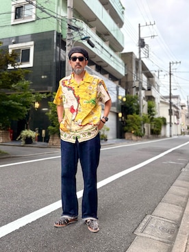 「アイテム（パンツ）」を使った、ヤギハシカズヒロさん（メンズ・182cm）の夏コーディネート