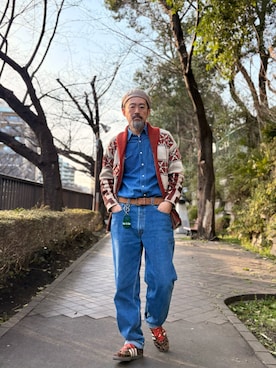 「Levi's（リーバイス）のアイテム（パンツ）」を使った、ヤギハシカズヒロさん（メンズ・182cm）の春コーディネート